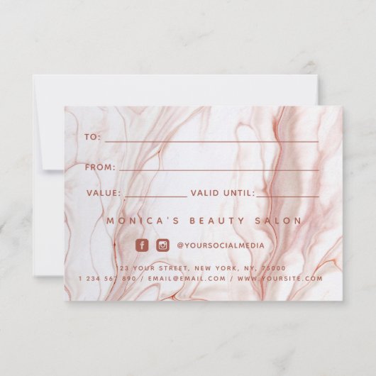 Vloeibare crème Marmer Chic Elegant Beauty Salon L (Achterkant)