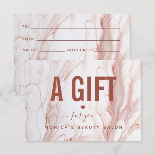 Vloeibare crème Marmer Chic Elegant Beauty Salon L (Voorkant / Achterkant)