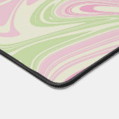 Vloeibare draai groen roze patroon bureaumat (Hoek)
