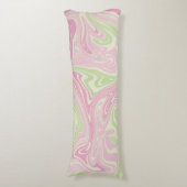 Vloeibare draai groen roze patroon lichaamskussen (Voorkant Verticaal)
