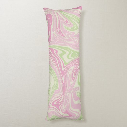 Vloeibare draai groen roze patroon lichaamskussen (Achterkant (Verticaal))