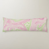 Vloeibare draai groen roze patroon lichaamskussen (Voorkant)