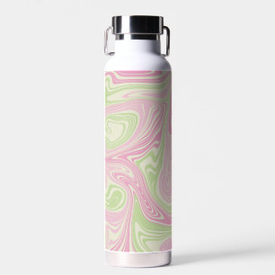 Vloeibare draai groen roze patroon waterfles