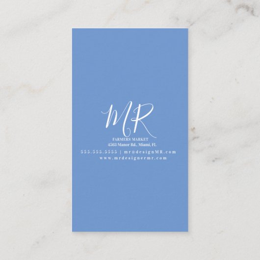 Vloeibare Drink met melkschud Visitekaartje (Achterkant)