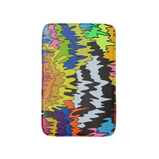 Vloeibare Drip Kleurrijke Groovy Stripe Trippy Pat Badmat (Voorkant Verticaal)