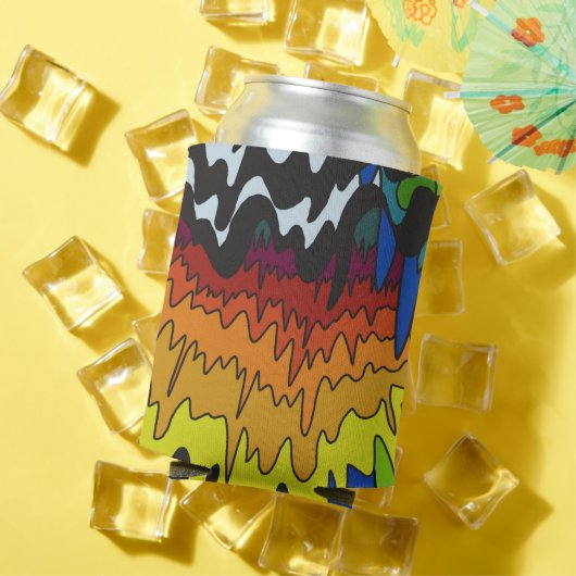 Vloeibare Drip Kleurrijke Groovy Stripe Trippy Pat Blikjeskoeler (Insitu Zomer)