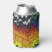 Vloeibare Drip Kleurrijke Groovy Stripe Trippy Pat Blikjeskoeler (Blikje Voorkant)