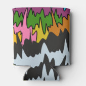 Vloeibare Drip Kleurrijke Groovy Stripe Trippy Pat Blikjeskoeler (Achterkant)