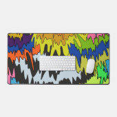 Vloeibare Drip Kleurrijke Groovy Stripe Trippy Pat Bureaumat (Keyboard & Muis)