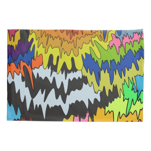 Vloeibare Drip Kleurrijke Groovy Stripe Trippy Pat Kussensloop (Achterkant)
