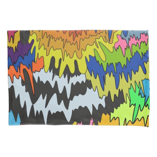 Vloeibare Drip Kleurrijke Groovy Stripe Trippy Pat Kussensloop (Voorkant)