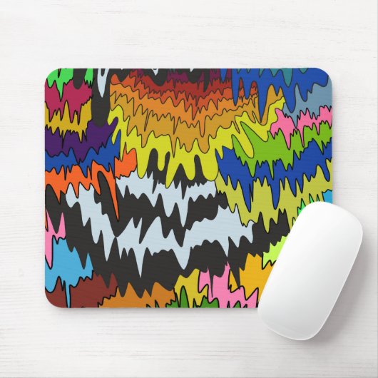 Vloeibare Drip Kleurrijke Groovy Stripe Trippy Pat Muismat (Met muis)