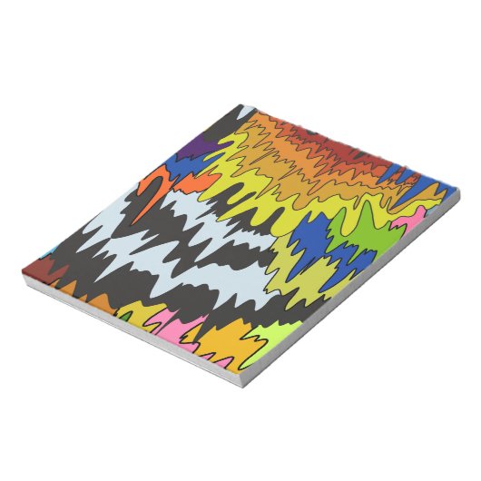 Vloeibare Drip Kleurrijke Groovy Stripe Trippy Pat Notitieblok (Linkerzijde)