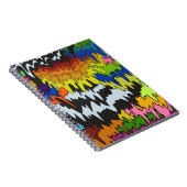 Vloeibare Drip Kleurrijke Groovy Stripe Trippy Pat Notitieboek (Rechterzijde)