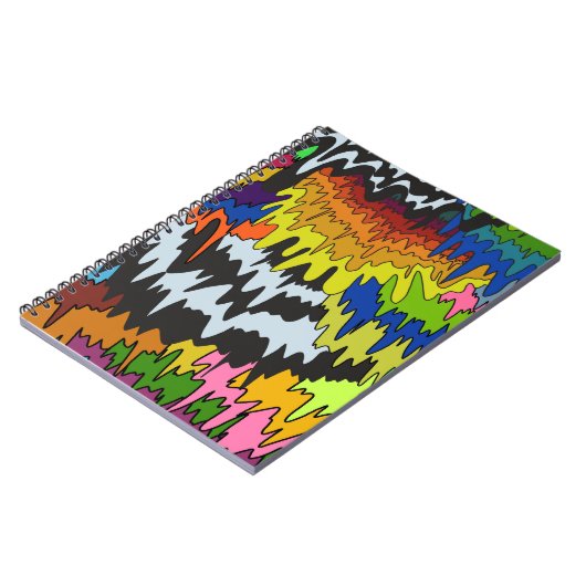 Vloeibare Drip Kleurrijke Groovy Stripe Trippy Pat Notitieboek (Linkerzijde)