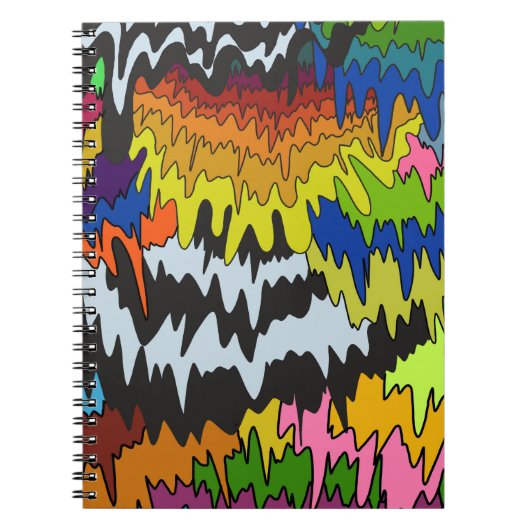 Vloeibare Drip Kleurrijke Groovy Stripe Trippy Pat Notitieboek (Voorkant)