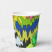 Vloeibare Drip Kleurrijke Groovy Stripe Trippy Pat Papieren Bekers (Achterkant)