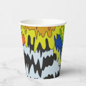 Vloeibare Drip Kleurrijke Groovy Stripe Trippy Pat Papieren Bekers (Links)
