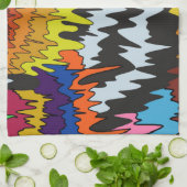 Vloeibare Drip Kleurrijke Groovy Stripe Trippy Pat Theedoek (Gevouwen)