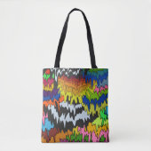 Vloeibare Drip Kleurrijke Groovy Stripe Trippy Pat Tote Bag (Voorkant)