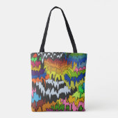 Vloeibare Drip Kleurrijke Groovy Stripe Trippy Pat Tote Bag (Achterkant)