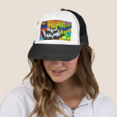 Vloeibare Drip Kleurrijke Groovy Stripe Trippy Pat Trucker Pet (In situ)