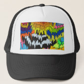 Vloeibare Drip Kleurrijke Groovy Stripe Trippy Pat Trucker Pet (Voorkant)