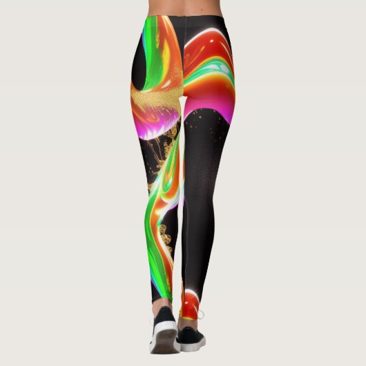 Vloeibare dromen: Mesmerizing Abstracte liquide Lu Leggings (Achterkant)