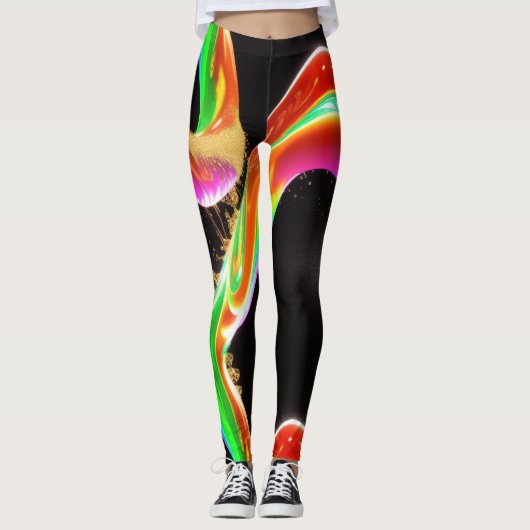 Vloeibare dromen: Mesmerizing Abstracte liquide Lu Leggings (Voorkant)