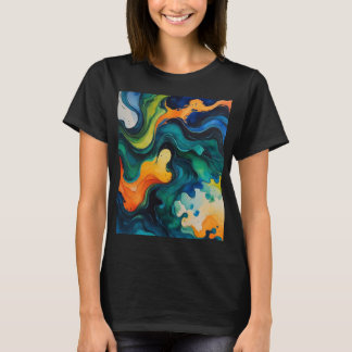 Vloeibare droomlandschap – Abstracte aquarel Flow T-shirt