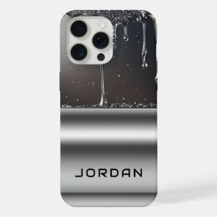 Vloeibare druppel glanzende metalen esthetische on iPhone 15 pro max case