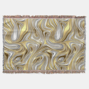 Vloeibare Elegantie - Metallic vloeibaar patroon Deken