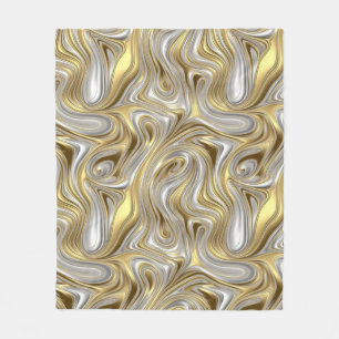 Vloeibare Elegantie - Metallic vloeibaar patroon Fleece Deken