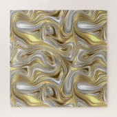Vloeibare Elegantie - Metallic vloeibaar patroon Legpuzzel (Horizontaal)