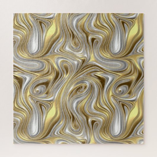 Vloeibare Elegantie - Metallic vloeibaar patroon Legpuzzel (Verticaal)