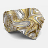 Vloeibare Elegantie - Metallic vloeibaar patroon Stropdas (Opgerold)