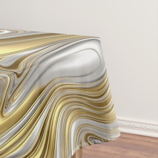 Vloeibare Elegantie - Metallic vloeibaar patroon Tafelkleed (Voorbeeld)