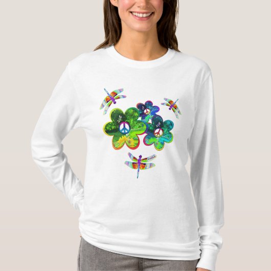 Vloeibare energie Psychedelische dragonfly T-shirt (Voorkant)