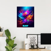 Vloeibare explosie van kleur  Poster (Thuiskantoor)
