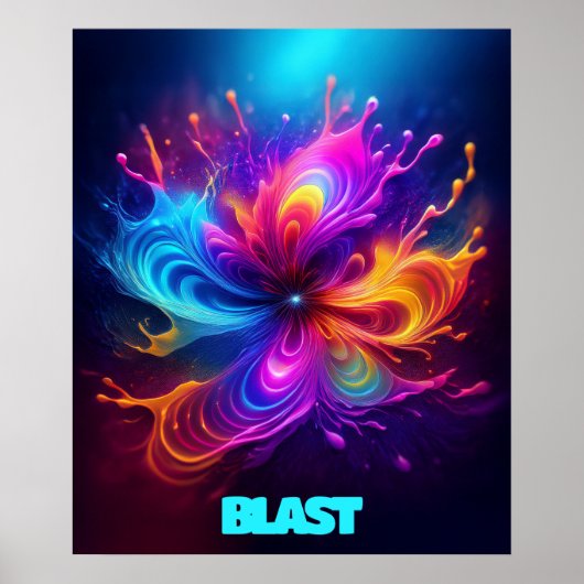 Vloeibare explosie van kleur  Poster (Voorkant)