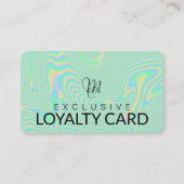 Vloeibare faux-groene holografische structuur klantenkaartje (Voorkant)