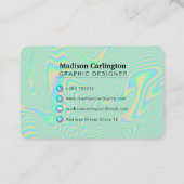 Vloeibare faux-groene holografische structuur visitekaartje (Achterkant)