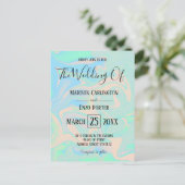 Vloeibare faux holografische iriserende textuur briefkaart (Staand voorkant)