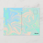 Vloeibare faux holografische iriserende textuur briefkaart (Achterkant)