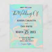 Vloeibare faux holografische iriserende textuur briefkaart (Voorkant)