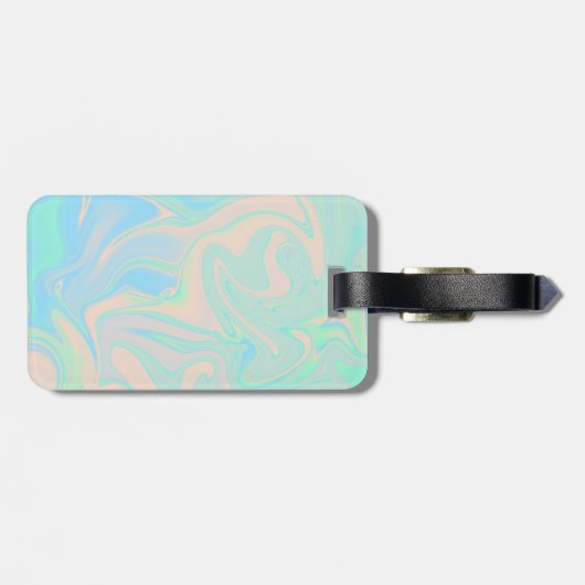 Vloeibare faux holografische israëlische textuur bagagelabel (Achterkant horizontaal)