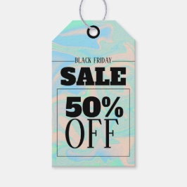 Vloeibare faux holografische israëlische textuur cadeaulabel