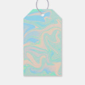 Vloeibare faux holografische israëlische textuur cadeaulabel (Achterkant)