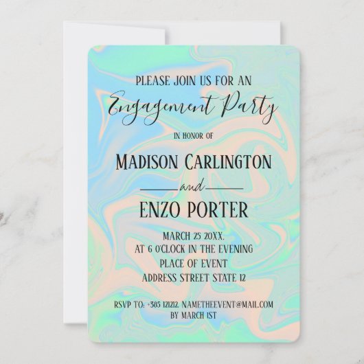 Vloeibare faux holografische israëlische textuur kaart (Voorkant)