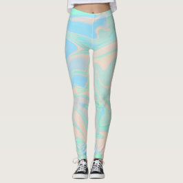 Vloeibare faux holografische israëlische textuur leggings